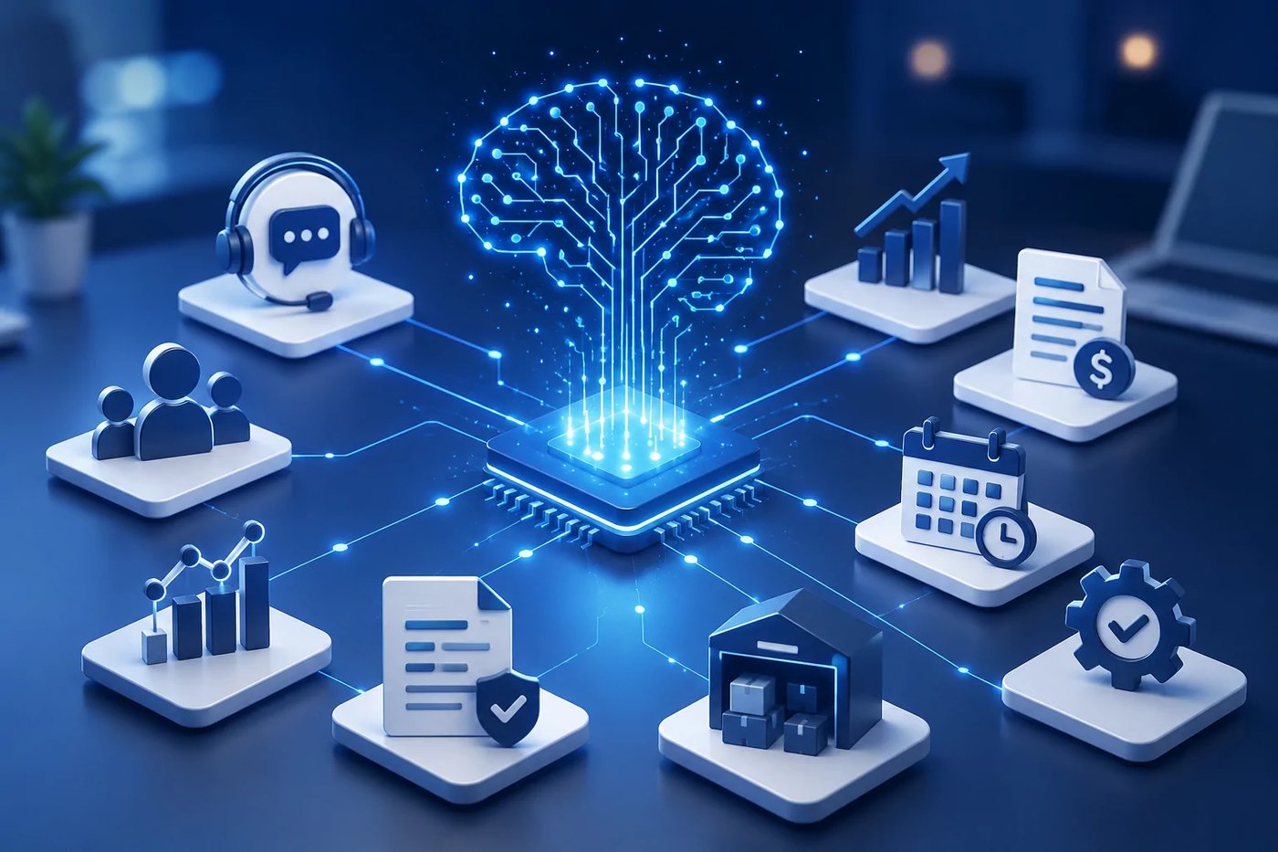 Abstract AI process graphic. Stock photography for illustrative context.