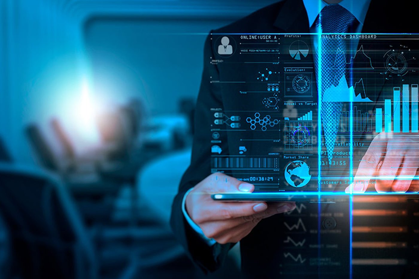 Analytics dashboard. Stock photography for illustrative context.