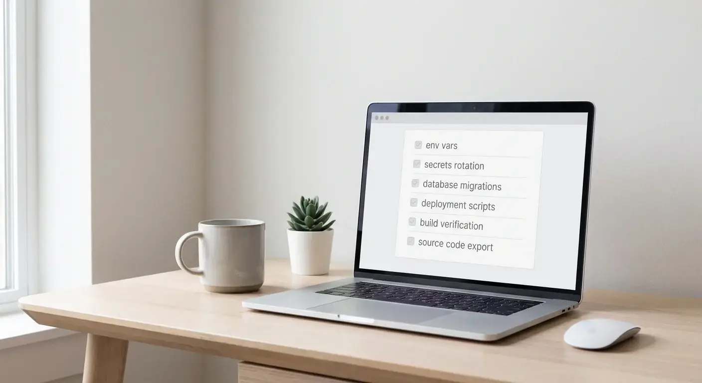 Laptop showing a handover checklist. Stock photography for illustrative context.